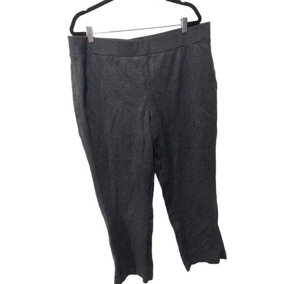 Mare'e Pour Toi Dark gray Pull On Cropped Pants Size 20 Plus Size Saks 5th Ave - Picture 1 of 9